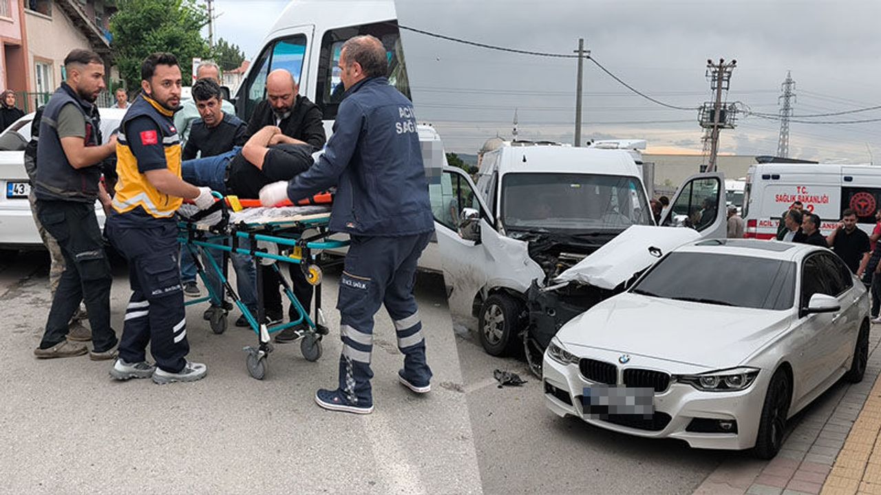Kütahya’da işçi servisi öğrenci servisiyle çarpıştı, 2 yaral