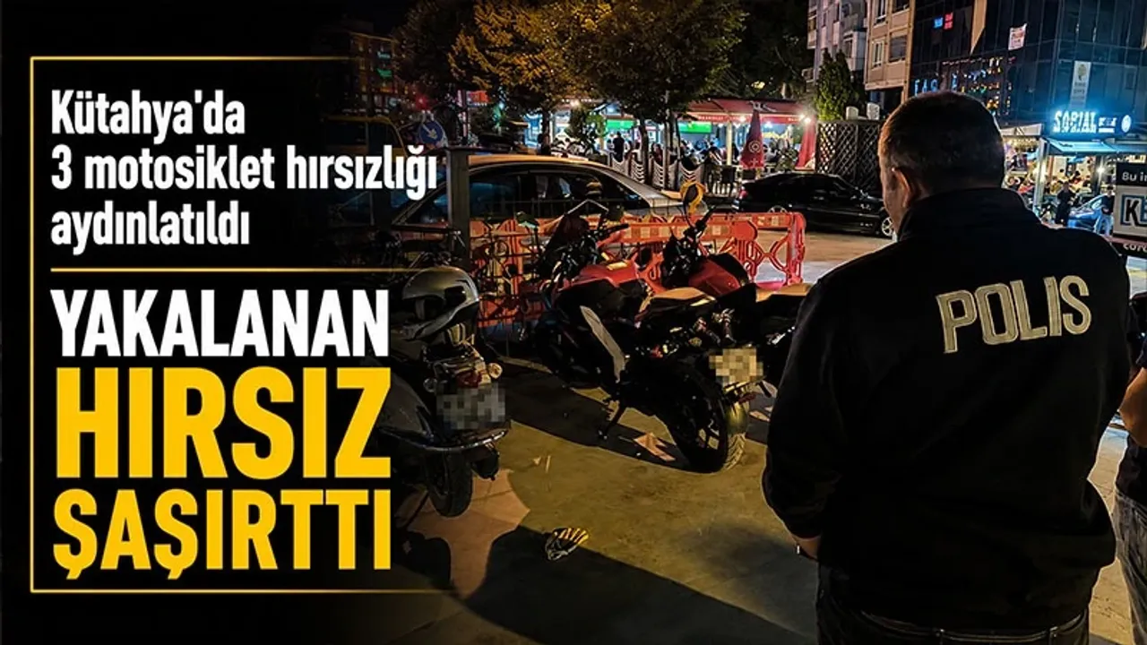 Kütahya'da motosiklet hırsızının oyunu polis bozdu
