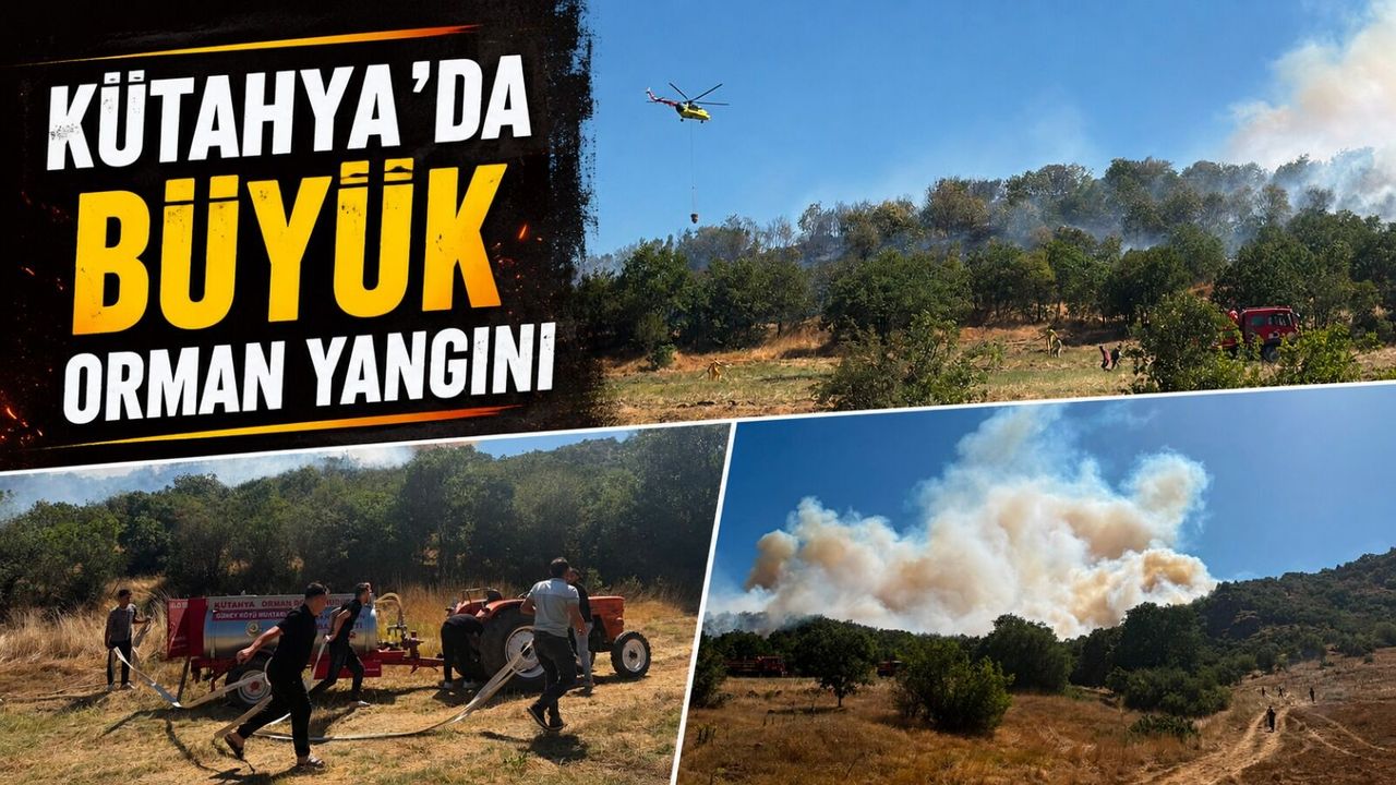 Kütahya’da orman yangınına müdahale ediliyor