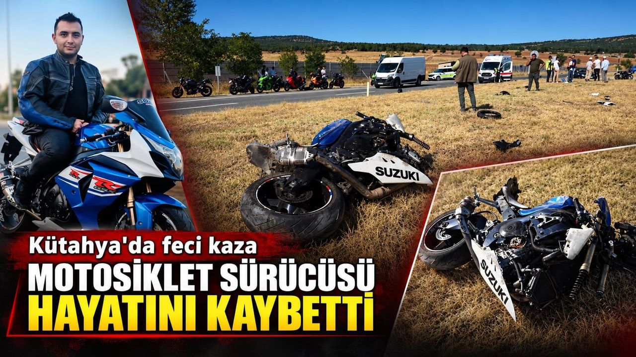 Kütahya'da otomobile çarpan motosikletli hayatını kaybetti