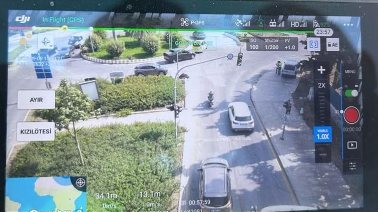 Datça'da dron destekli kırmızı ışık ihlali denetimi yapıldı