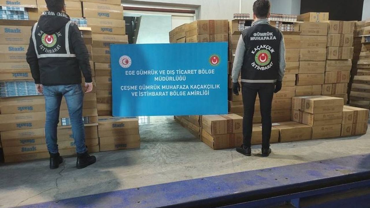 İzmir'de 1 milyon paket kaçak sigara ele geçirildi