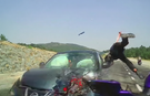 Kütahya'da otomobilin motosiklete çarpma anı araç kamerasında