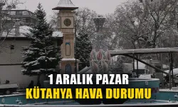 1 Aralık Pazar Kütahya hava durumu