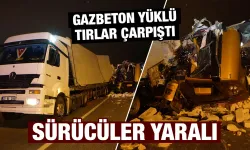 Kütahya'da iki tır çarpıştı, sürücüler yaralı