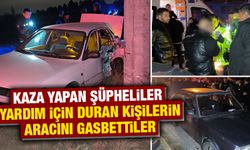 Kütahya'da yardım için duran kişilerin aracını gasbettiler