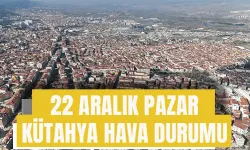 22 Aralık Pazar Kütahya hava durumu