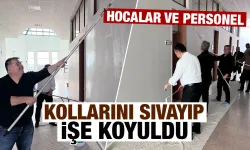 Kütahya'da akademik ve idari personel okulu boyadı