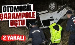 Kütahya'da otomobil şarampole uçtu, 2 yaralı