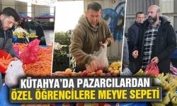 Kütahya’da pazarcı esnafından özel öğrencilere meyve sepeti