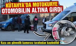 Kütahya'da motokurye otomobilin altına girdi