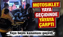 Kütahya’da motosiklet yaya geçidinde yayaya çarptı