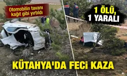 Kütahya'da otomobil şarampole devrildi: 1 ölü, 1 yaralı