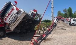 Kütahya'da vinç devrildi, 2 yaralı