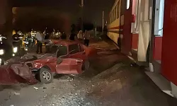 Kütahya’da yolcu treni otomobili biçti