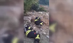 Hatay’daki yangında Erzurumlu itfaiyeciler yerde uyuyarak dinlendi