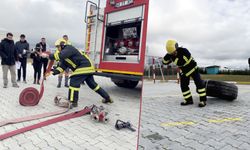 Kütahya OSB’de itfaiye personeli olmak için ter döktüler