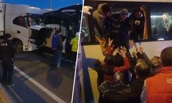 Kütahya'da zincirleme kaza, yol trafiğe kapandı