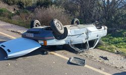 Aydın’da takla atan otomobildeki 5 kişi yaralandı