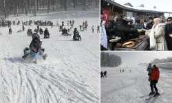 Kütahya’da “Kızak ve Kayak Festivali”nde eğlendiler