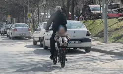 Kütahya’da dede ve torunun tehlikeli bisiklet yolculuğu