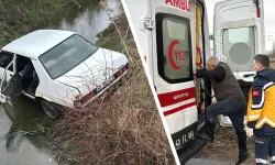 Kütahya'da otomobil sulama kanalına uçtu