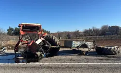 Uşak’ta kamyonla çarpışan traktörün sürücüsü ağır yaralandı