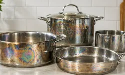 Çelik tencerede gökkuşağı lekesi neden olur?