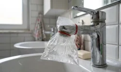 Kireçli musluklara poşetle pratik çözüm