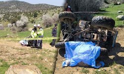 Kütahya'da devrilen ATV'nin kadın sürücüsü hayatını kaybetti