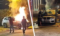 Kütahya’da lüks otomobil yandı