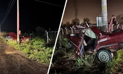 Kütahya’da otomobil beton direğe çarptı, ölü ve yaralı var