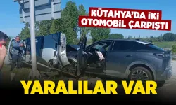 Kütahya’da iki otomobil çarpıştı, yaralılar var