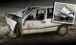 Kütahya'da otomobil beton duvara çarptı, ölü ve yaralılar var