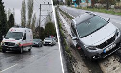 Kütahya'da otomobil su tahliye kanalına uçtu, anne yaralandı