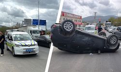 Kütahya’da zincirleme kazada otomobil takla attı, yaralılar var