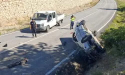 Kütahya'da otomobil takla attı, sürücü ağır yaralı