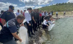 Kütahya Tavşanlı'da göletlere 123 bin balık bırakıldı