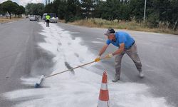 Kütahya'da yola dökülen yağ kazalara neden oldu