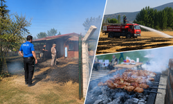 Kütahya’da mangal yapmak isterken yangın çıkardı