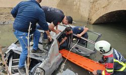 Aydın’da otomobil barajın tahliye kanalına düştü