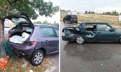 Kütahya’da kontrolden çıkan otomobil kaza yaptı
