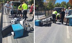 Kütahya’da motokurye ile hafif ticari araç çarpıştı