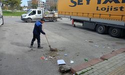 Kütahya’da tır parkında temizlik çalışması yapıldı