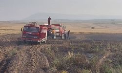 Dazkırı'da buğday tarlasında çıkan yangın söndürüldü