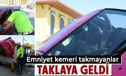 Kütahya’da emniyet kemeri takmayan sürücüler taklaya geldi