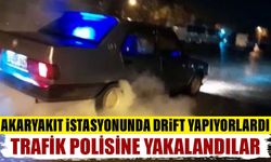 Kütahya’da drift yapan sürücüleri polis yakaladı