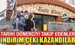 Kütahya'da Tarihi Dönerci'den lezzete indirim çeki