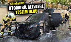 Kütahya'da yanan otomobil alev topuna döndü