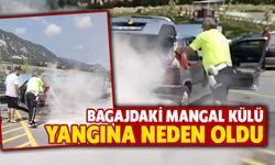 Kütahya’da tam sönmeyen mangal külü otomobilde yangın çıkardı